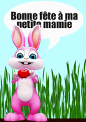 Joyeux lapin pour la fête de mamie